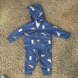 Carter's Blue Dinosaur Kids Matching Set in Size 9 Months